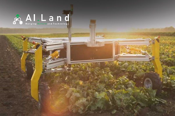 Autonomous field robot from AI. Land in a field