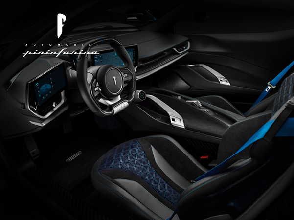 Interior of a fully electric hypercar by Pininfarina