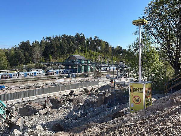 Construction site with video surveillance