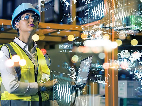 Woman in a digitalised power plant