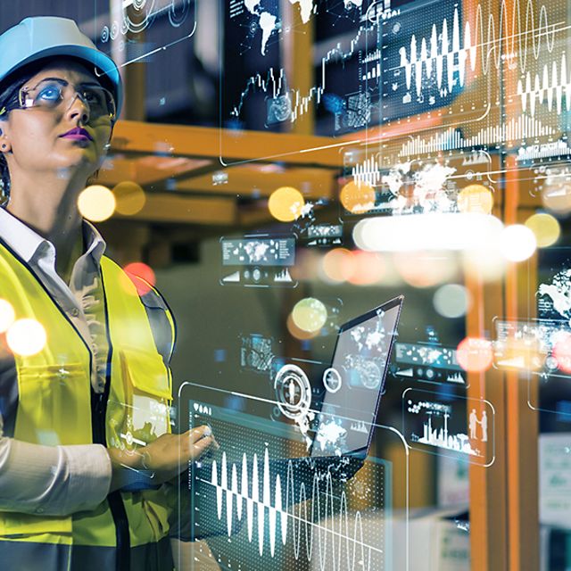 Woman in a digitalised power plant