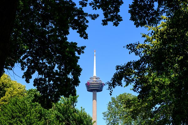 Deutsche Funkturm mitt bland träden