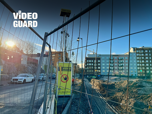Byggarbetsplats med videoövervakning från AddSecure