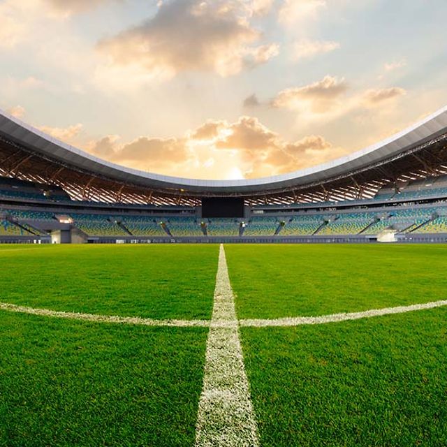 A football stadium without spectators or players