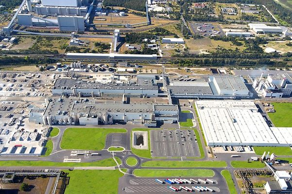 Industrial complex with various buildings